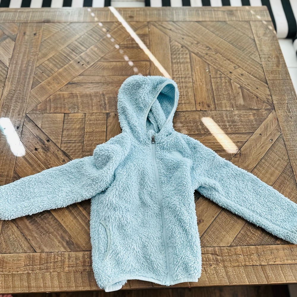 Kids North Face Sky Blue Sherpa Jacket